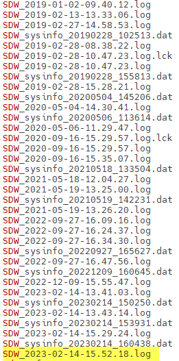 Many SDW file, chose the appropriate