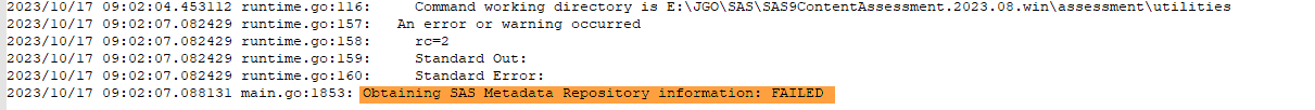 Error in systemEvaluation log